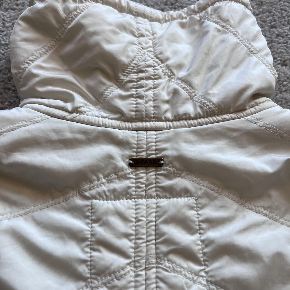 PrAna Diva Sherpa Fleece Jacket Womens M White Full Zip Rib Knit Outdoor - Picture 3 of 16